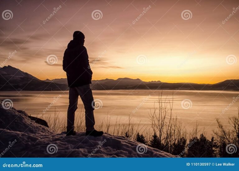 silueta de una persona en un paisaje