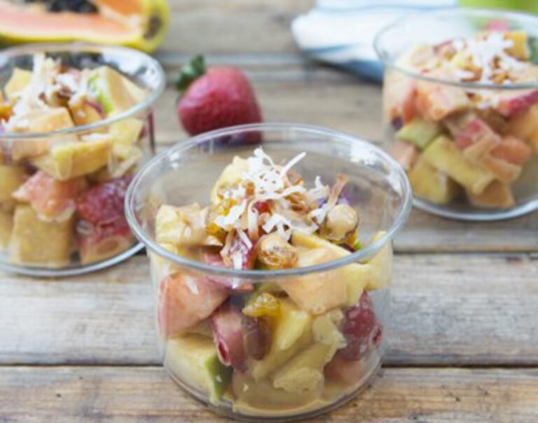 tazon de dulce de leche con frutas