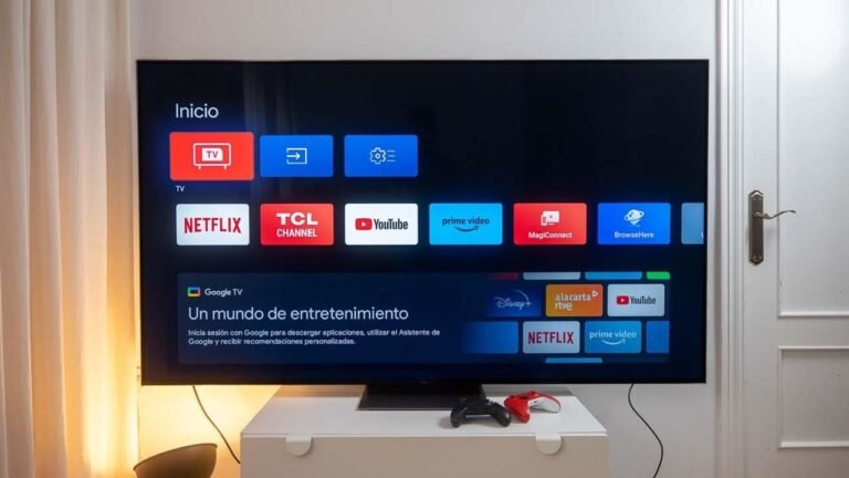 televisor con simbolos de streaming