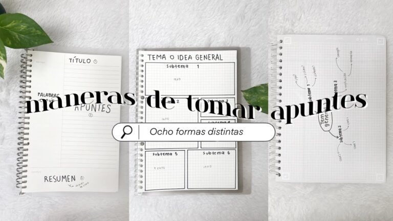 toma de notas en un cuaderno abierto