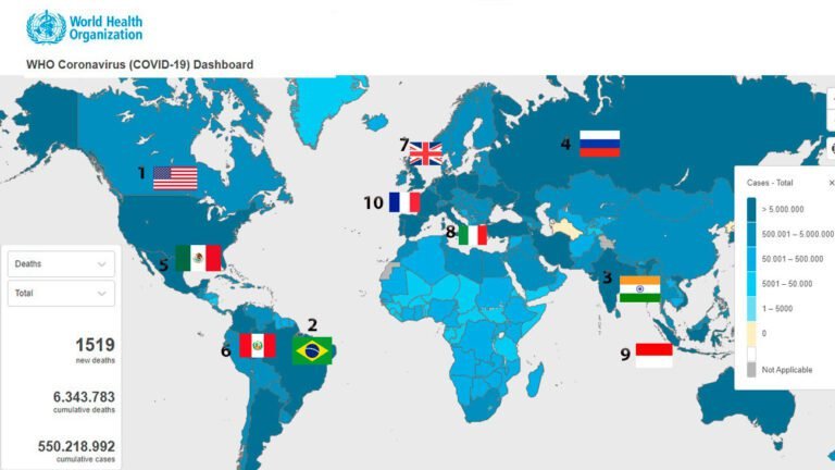 un mapa de noticias actuales