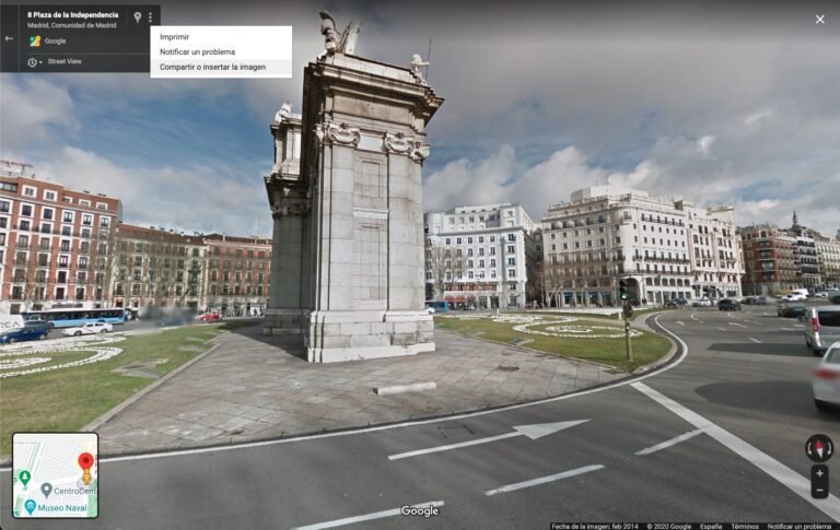 vista panoramica de una calle con google maps